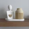 Zestaw Figurka z Wazonem i Tacką Nowoczesna Ozdoba Pomieszczeń